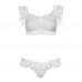 Leg Avenue Lace Ruffle Crop Top and Panty UK 8 to 14