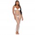 Leg Avenue Woven Twist Net Maxi Dress White UK 8 to 14